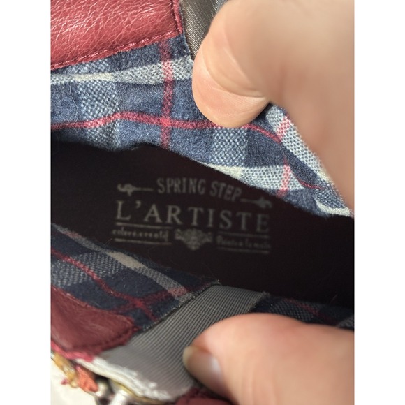 L'Artiste Spring Step Shazzam Ankle Booties Sz 9 Leather Forest Green Block Heel - Picture 6 of 8